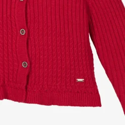 Girls Red Knitted Cardigan