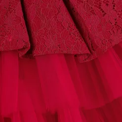 Girls Red Lace & Tulle Dress