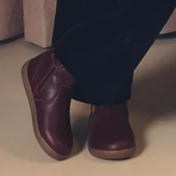 Girls Red Leather Boots