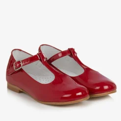 Girls Red Patent Leather T-Bar Shoes
