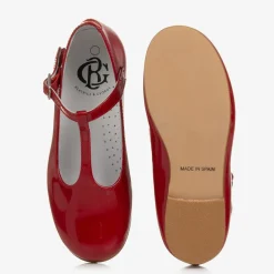 Girls Red Patent Leather T-Bar Shoes
