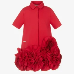 Girls Red Ruffle Dress