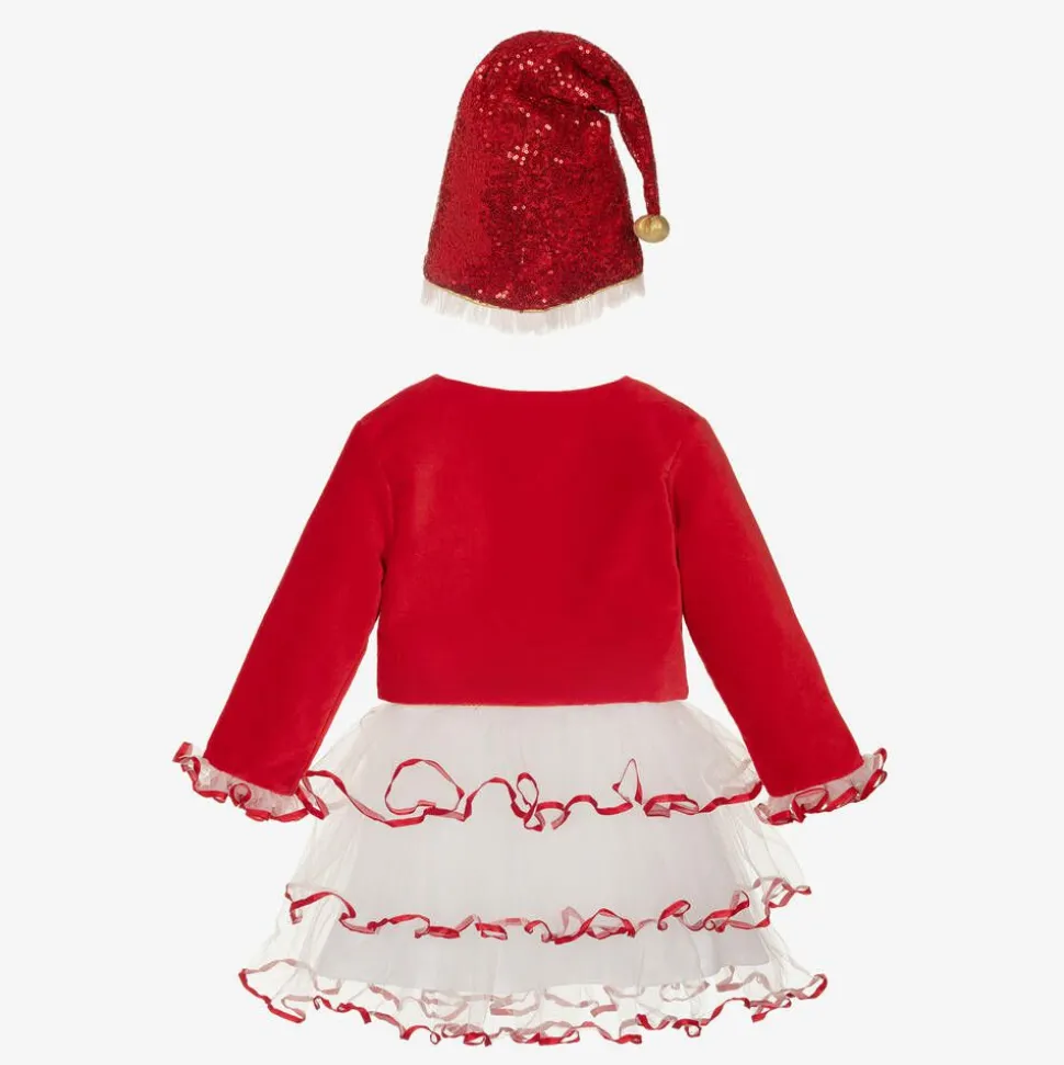 Girls Red Santa's Little Helper Costume