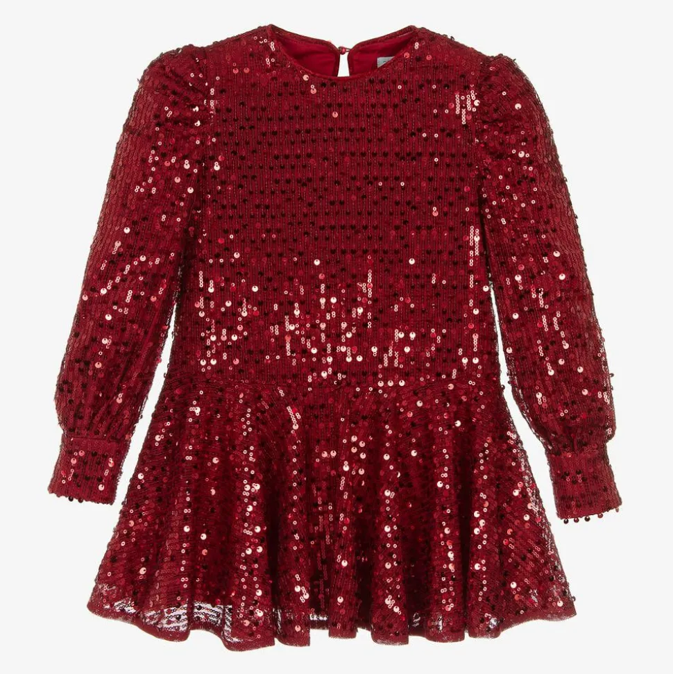 Girls Red Sequin Dress