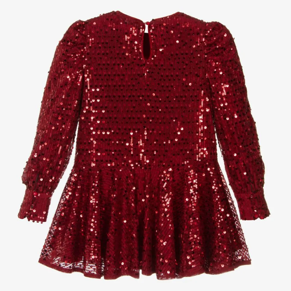 Girls Red Sequin Dress