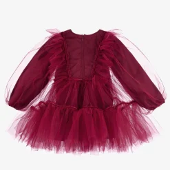 Girls Red Tulle & Velvet Dress
