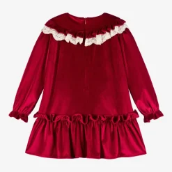 Girls Red Velour Dress
