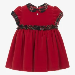 Girls Red Velvet Dress