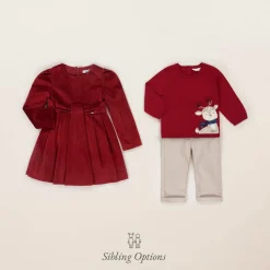 Girls Red Velvet Dress