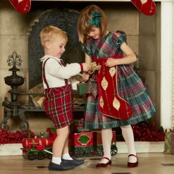 Girls Red Velvet Mary Jane Pumps