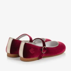 Girls Red Velvet Mary Jane Pumps