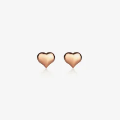 Girls Rose Gold Plated Heart Earrings