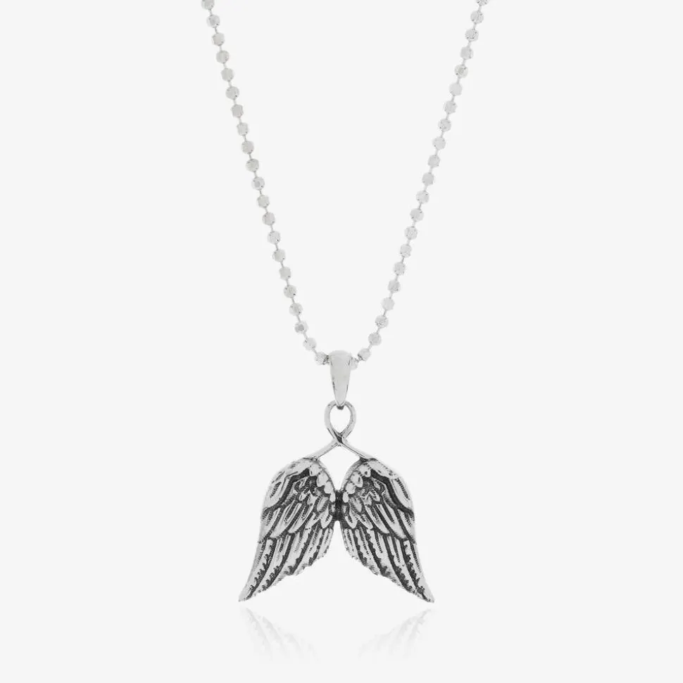 Girls Silver Angel Wings Pendant Necklace (40cm)