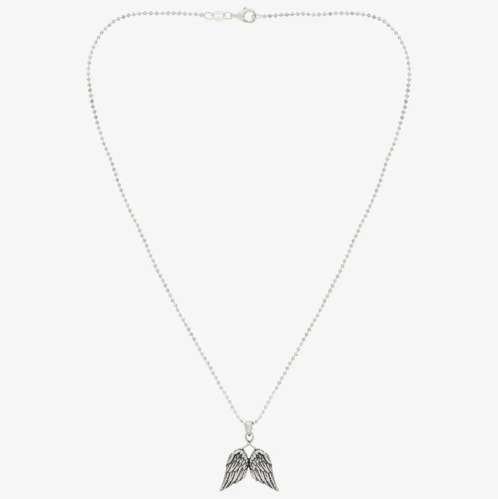 Girls Silver Angel Wings Pendant Necklace (40cm)