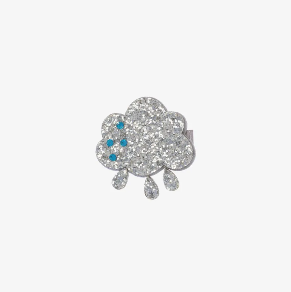 Girls Silver Cloud Hair Clip (5cm)