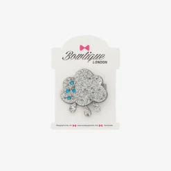 Girls Silver Cloud Hair Clip (5cm)