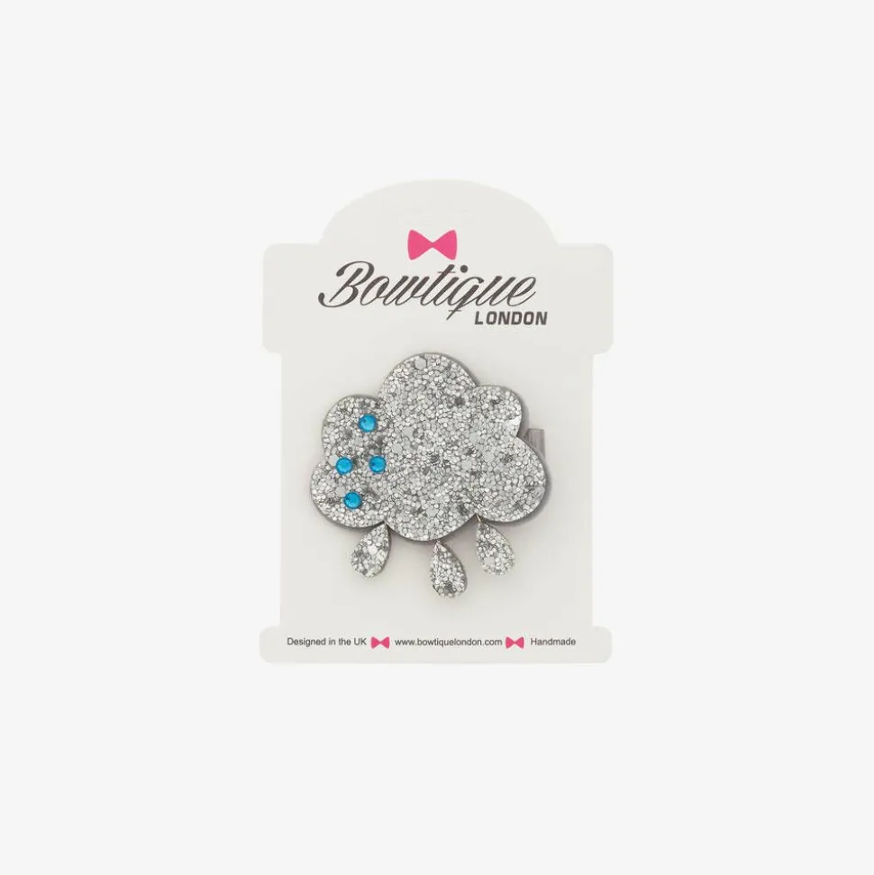 Girls Silver Cloud Hair Clip (5cm)