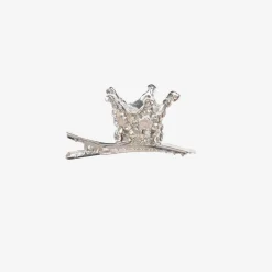 Girls Silver Crown Hair Clip (5cm)