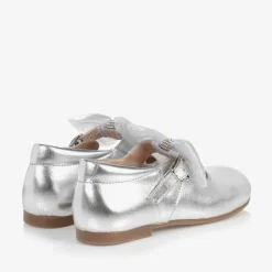 Girls Silver Leather Shoes