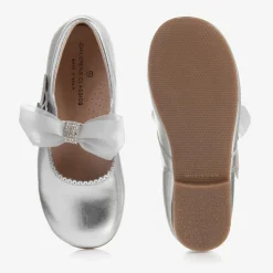 Girls Silver Leather Shoes