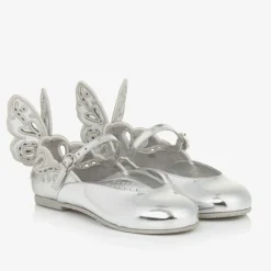 Girls Silver Leather Shoes