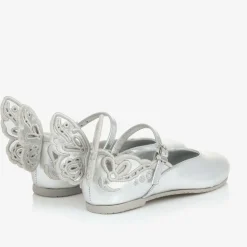 Girls Silver Leather Shoes