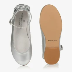 Girls Silver Leather Shoes