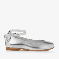 Girls Silver Leather Shoes