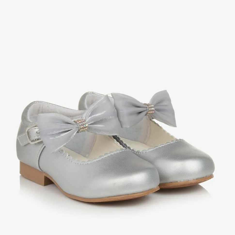 Girls Silver Mary Jane Shoes