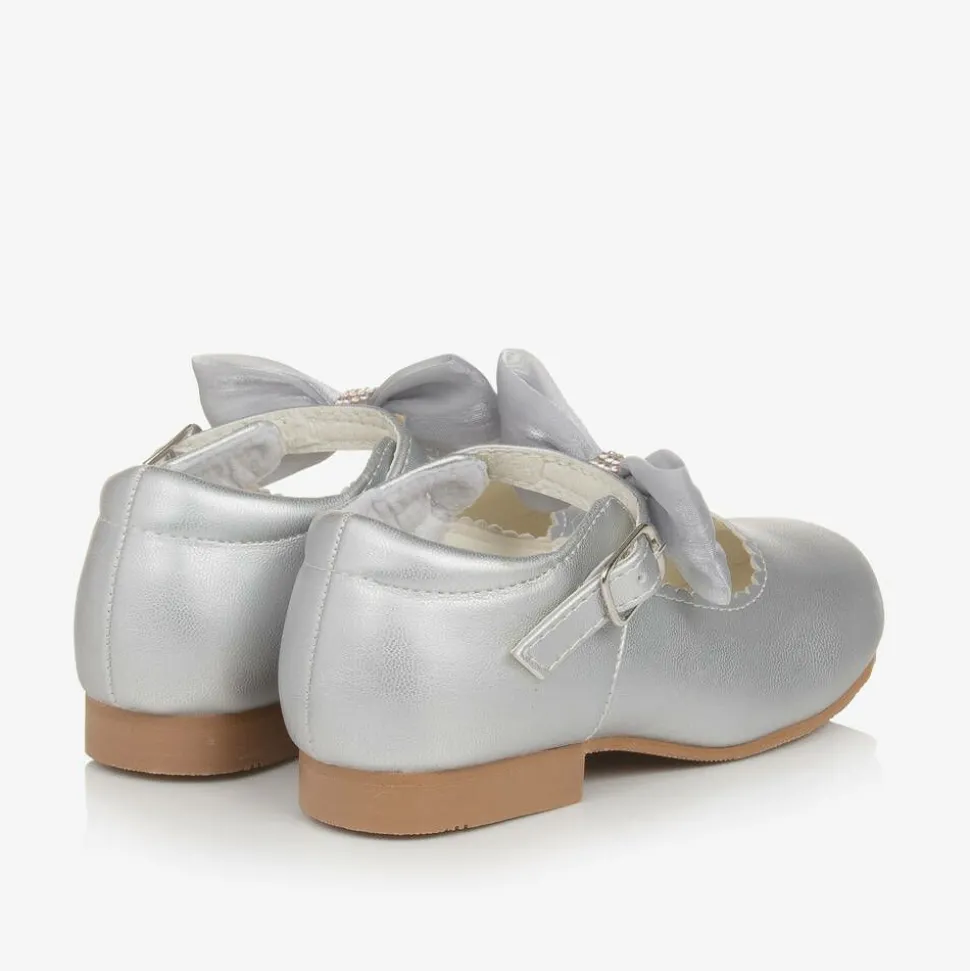 Girls Silver Mary Jane Shoes