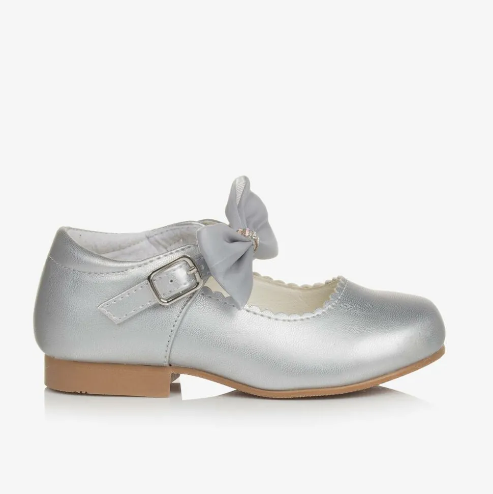Girls Silver Mary Jane Shoes