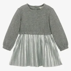 Girls Sparkling Silver Viscose Dress
