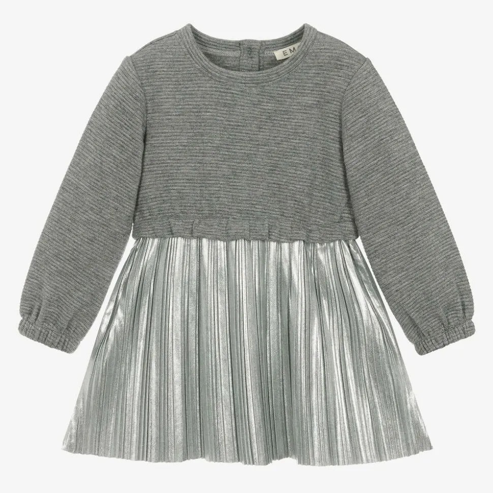 Girls Sparkling Silver Viscose Dress