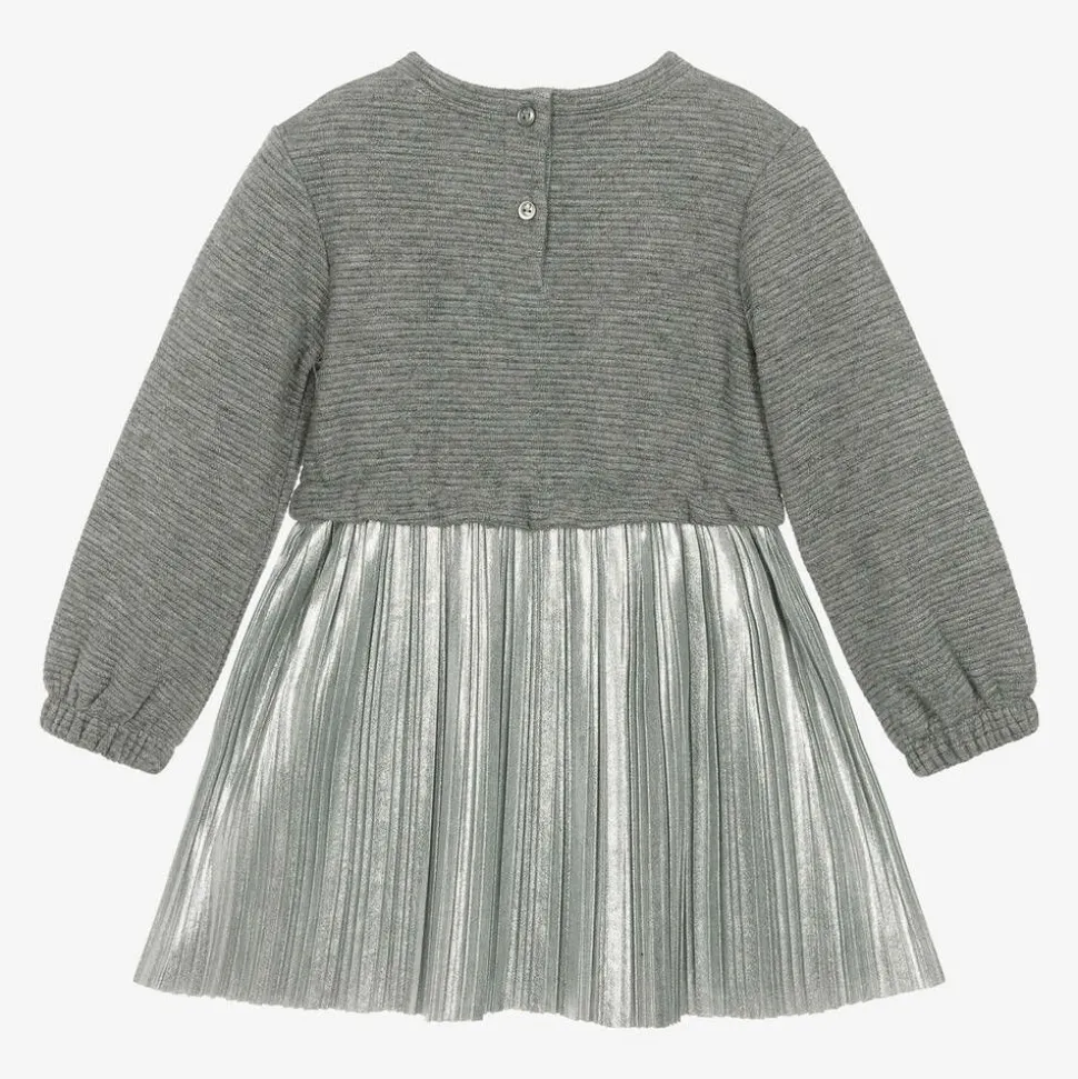Girls Sparkling Silver Viscose Dress
