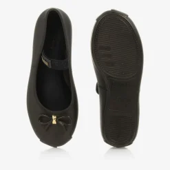 Girls Sparkly Brown Jelly Pumps