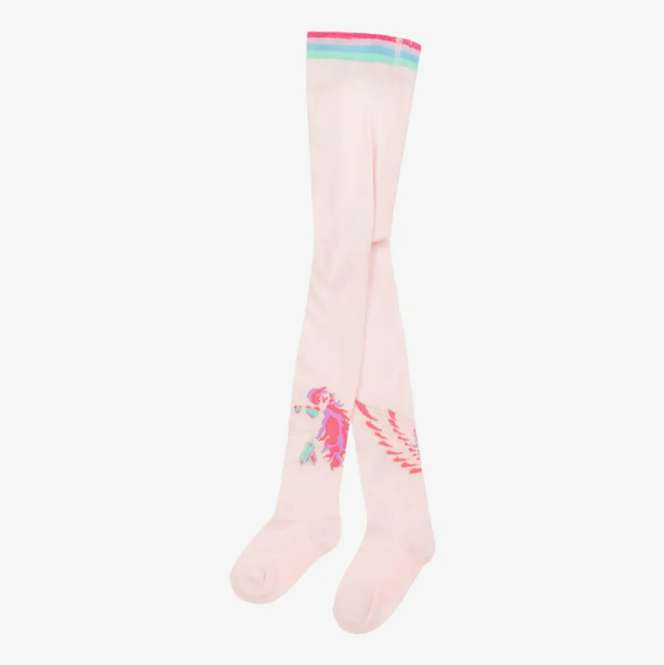 Girls Sparkly Pink Pegasus Tights