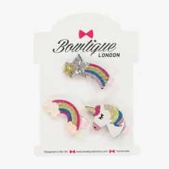 Girls Star & Unicorn Hair Clips (3 Pack)