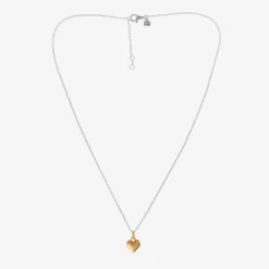 Girls Sterling Silver & Gold Heart Necklace