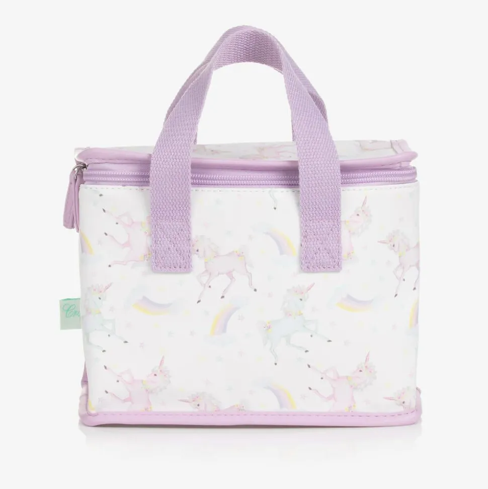 Girls White & Purple Unicorn Lunch Bag (21cm)