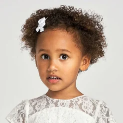 Girls White Bow Hair Clip (4cm)