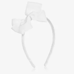 Girls White Bow Hairband