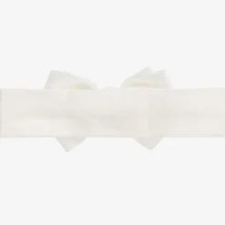 Girls White Bow Headband