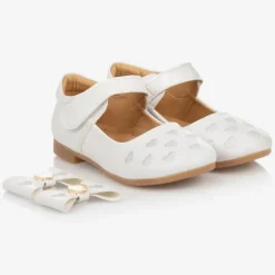 Girls White Bow Shoes