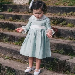 Girls White Canvas Bar Shoes