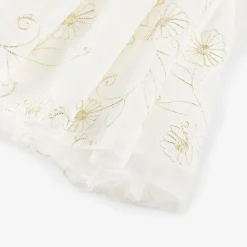 Girls White Chiffon Embroidered Dress