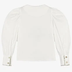Girls White Cotton Blouse