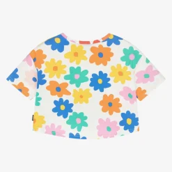 Girls White Cotton Boxy T-Shirt