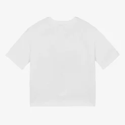 Girls White Cotton DG T-Shirt