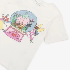 Girls White Cotton Fairies T-Shirt