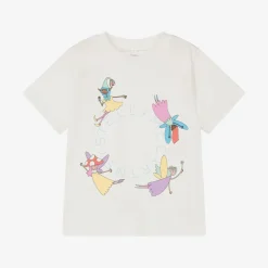 Girls White Cotton Fairy T-Shirt